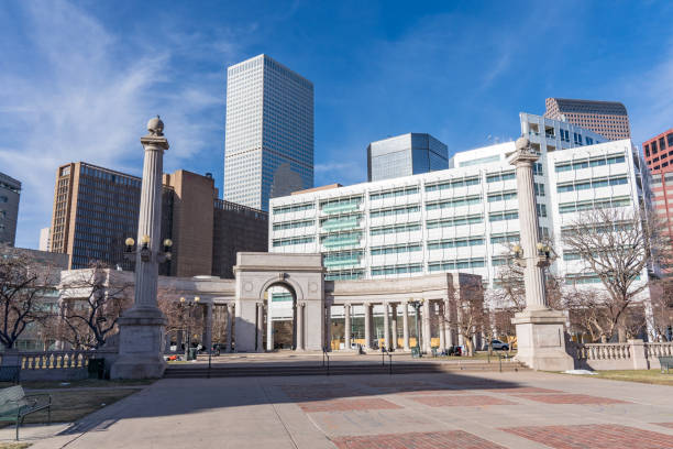 Civic Center Park in Downtown Denver stock photo