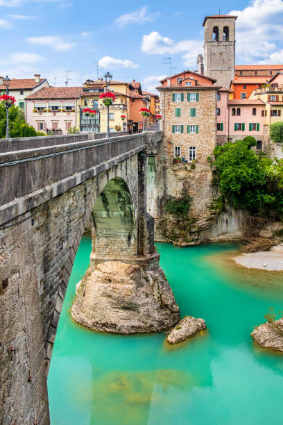 Cividale del Friuli, Devil's Bridge (Friuli-Venezia Giulia, Italy) stock photo