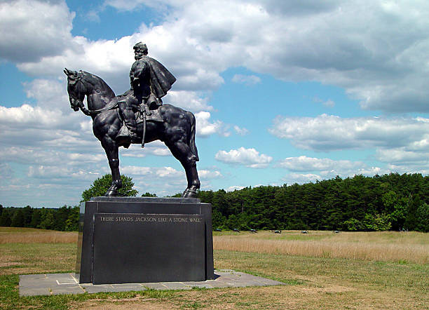 Civil War_1 I shot this at Manassas National Battlefield park in Virginia. Stonewall Jackson's statue is just in front of where his troops were. They were back by the cannons (visible in the full size pic). stonewall jackson stock pictures, royalty-free photos & images