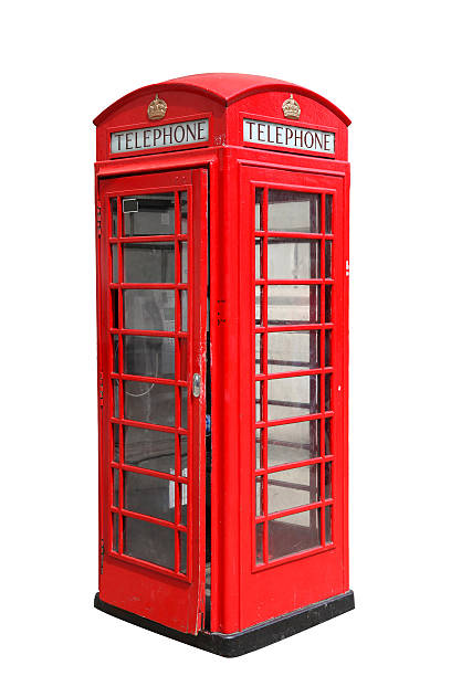 Classic British red phone booth in London Classic British red phone booth in London UK, isolated on white red telephone box stock pictures, royalty-free photos & images