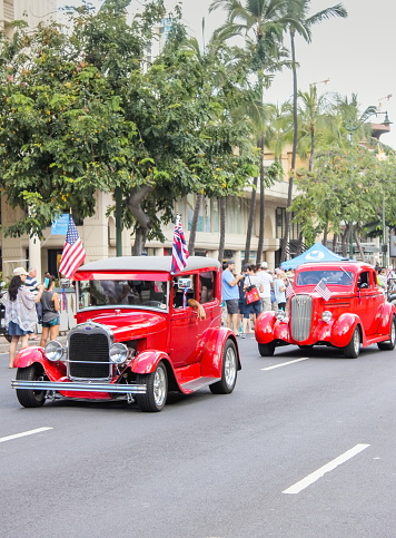 Honolulu, Hawaii, USA - May 30, 2016: Waikiki Memorial Day Parade