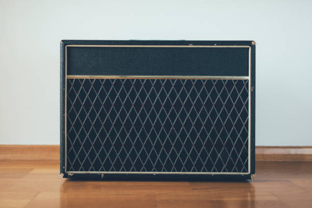 Classic guitar amplifier stock photo
