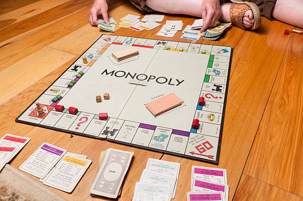 Classic Monopoly on the Floor stock photo