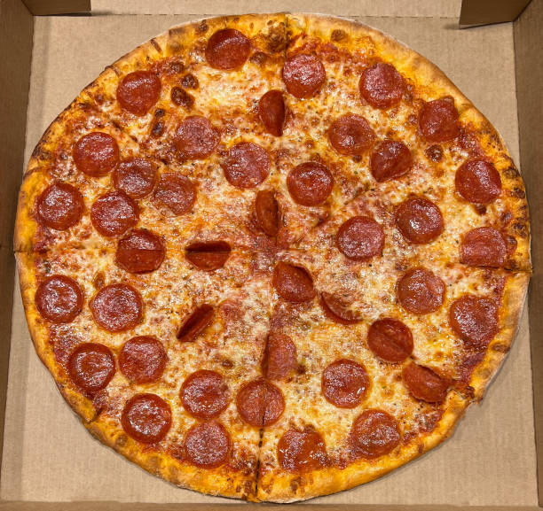 Classic Pepperoni Pizza stock photo