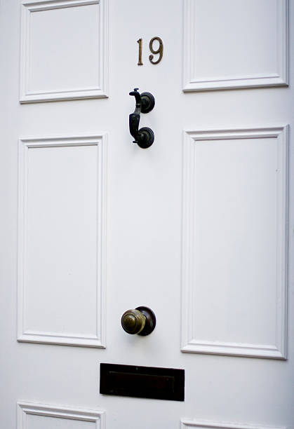 Classical white door stock photo