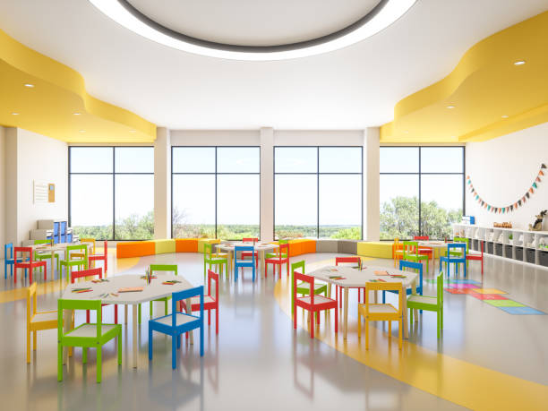 Classroom of Preschool Classroom of Preschool indoor playground stock pictures, royalty-free photos & images