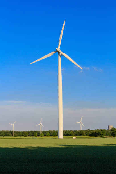 clean energy by wind power, renewable energy stock photo