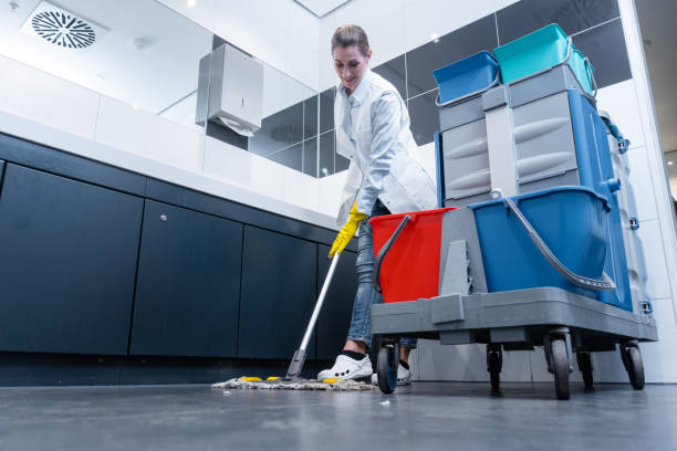 Cleaning lady mopping the floor in restroom Cleaning lady mopping the floor in restroom cleaning the toilet push cart stock pictures, royalty-free photos & images