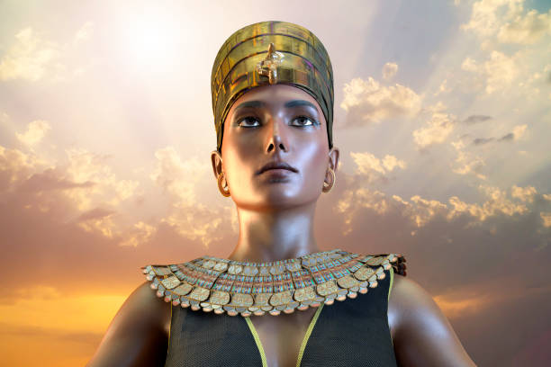 cleopatra egyptische koningin vii eeuw van egypte 3d render - cleopatra stockfoto's en -beelden