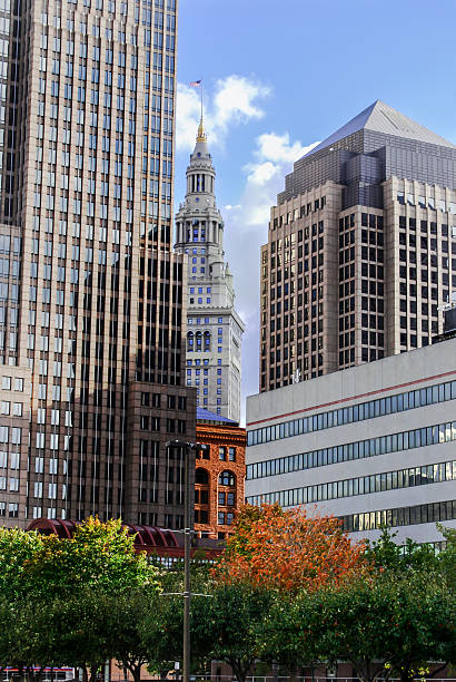 Cleveland with Fall Colors stock photo