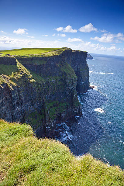 Cliffs Of Moher in a Sunny Day "Cliffs Of Moher, County Clare, Ireland. Sunny Day" cliffs of moher stock pictures, royalty-free photos & images