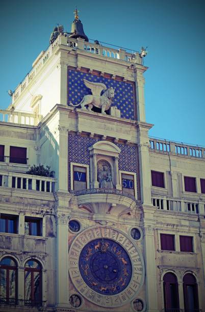 Clock Tower called Mori di Venezia in Venice in Italy Ancient Clock Tower called Mori di Venezia in Venice in Italy Venezia FC stock pictures, royalty-free photos & images