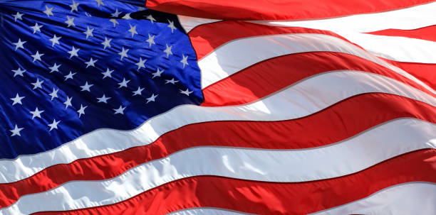 Close Up American Flag Background stock photo