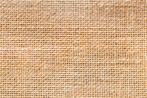 Close up burlap textured and textile background with full frame.