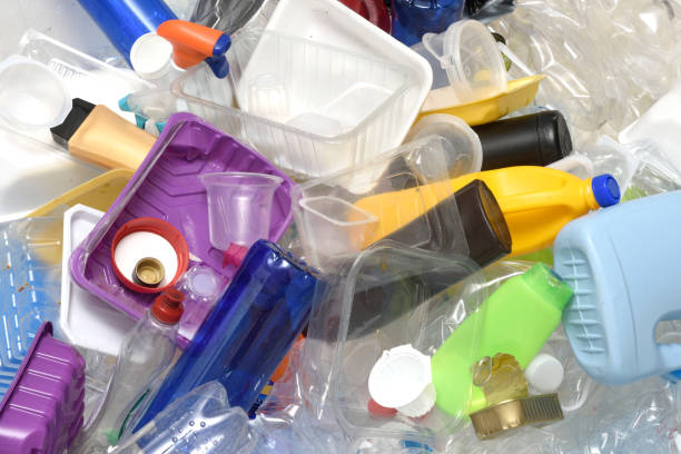 close up of a Recycling plastic stock photo