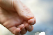 istock Close up of Christian woman holding the mustard seed in fingers with blurred background. 1352695539