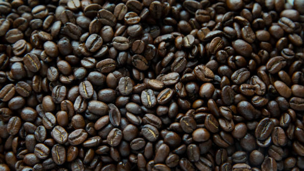 Close up of coffee beans stock photo