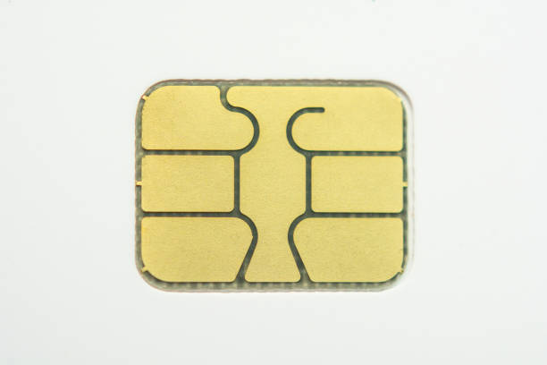 신용 카드 마이크로 칩의 닫기 - 컴퓨터 칩 뉴스 사진 이미지