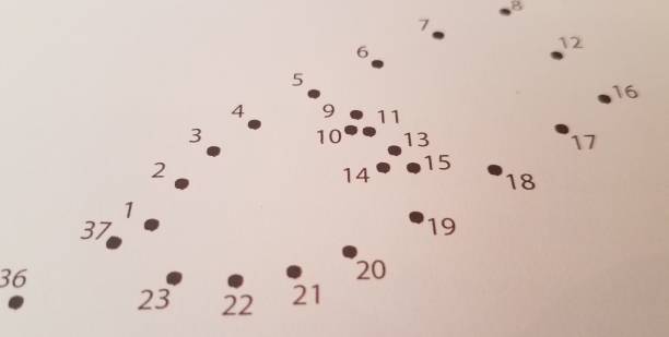 close up of dots with numbers stock photo