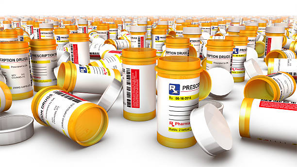 Close up of Empty Pill Bottles Close up of Empty Pill Bottles xanax pill stock pictures, royalty-free photos & images