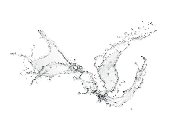 Close up of splashes and white background Close up of splashes and white background splashing stock pictures, royalty-free photos & images