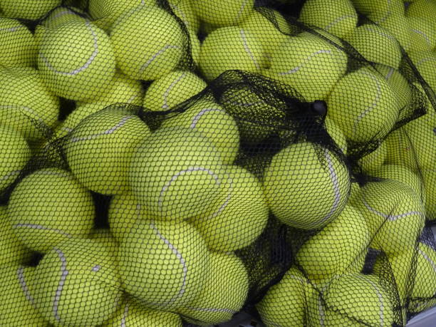 Close up of tennis balls stock photo