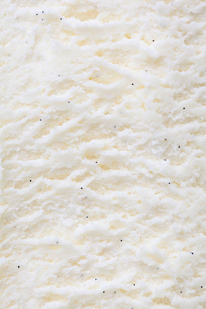 Close up of vanilla ice cream with vanilla pods stock photo