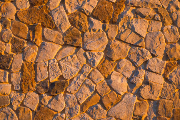 Close up view of a stone wall stock photo