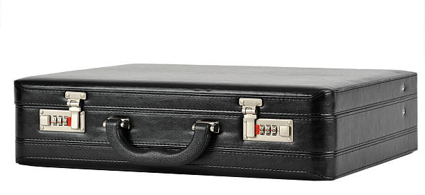 Closed business briefcase stock photo