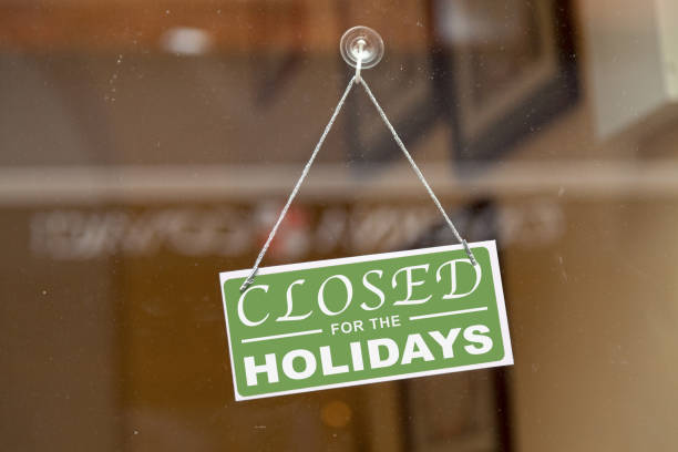 Closed for the holidays stock photo