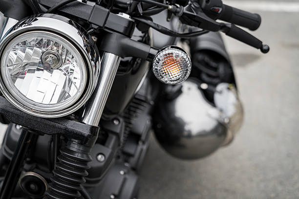 Close-up of a motorcycle stock photo