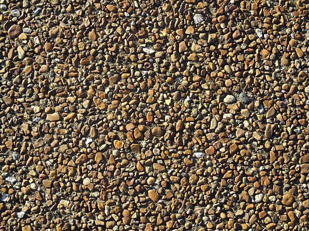 Close-Up of a Pebble Walkway in a Park stock photo