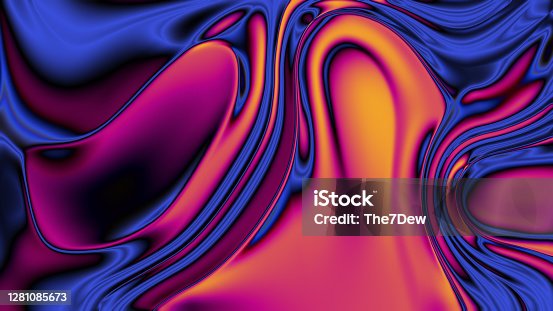 istock Closeup of Abstract Colorful fluid background. Highly-textured. High quality details. 1281085673