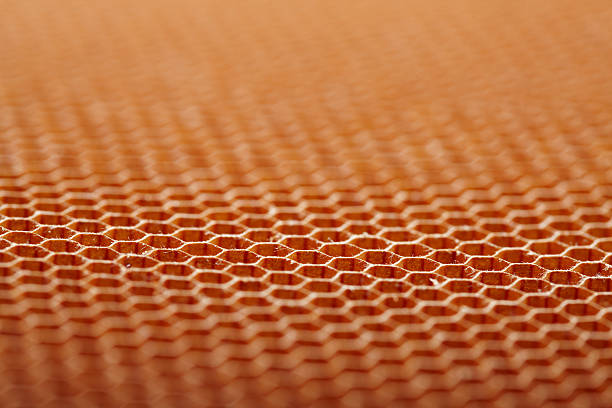 Close-up of an aramid kevlar honeycomb stock photo