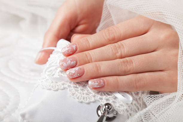 Close-up of beautiful manicured nails stock photo