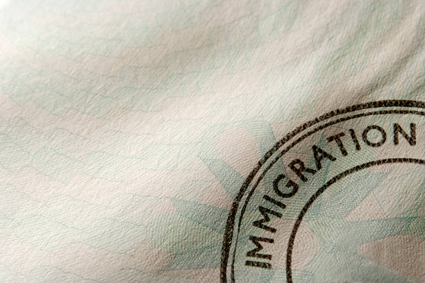 Close-up of blank immigration stamp with copy space Close-up of blank immigration stamp with copy space. emigration and immigration stock pictures, royalty-free photos & images
