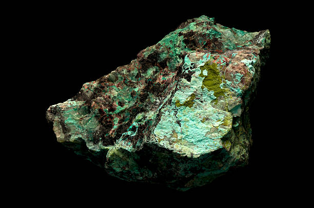 Close-up of copper ore from mine stock photo