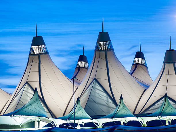 Close-up of Denver international airport stock photo