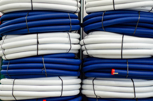 Close-up of flexible duct hose stock photo