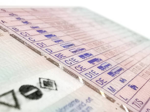 Close-up of German driver's license stock photo