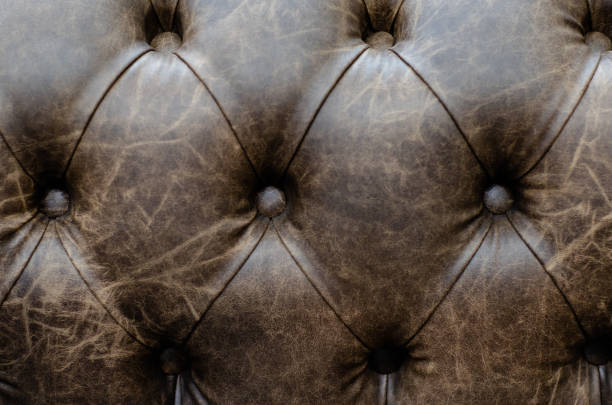 Close-up of leather upholstery texture background. stock photo