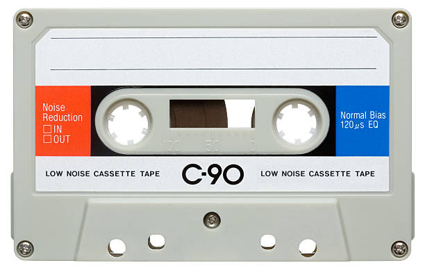 Closeup of old cassette mix tape stock photo
