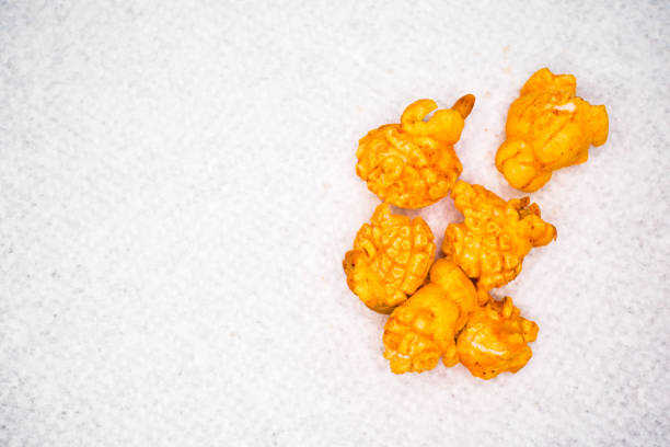 closeup of orange popcorn stock photo