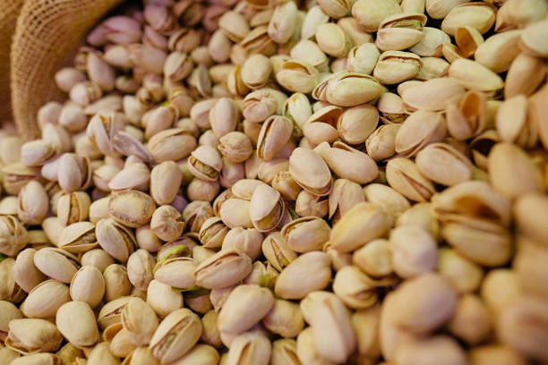 Close-up of pistachio nuts stock photo