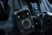 istock Close-up of police body camera 1326757347