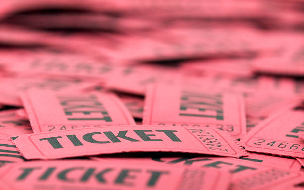 Closeup of Red Tickets stock photo