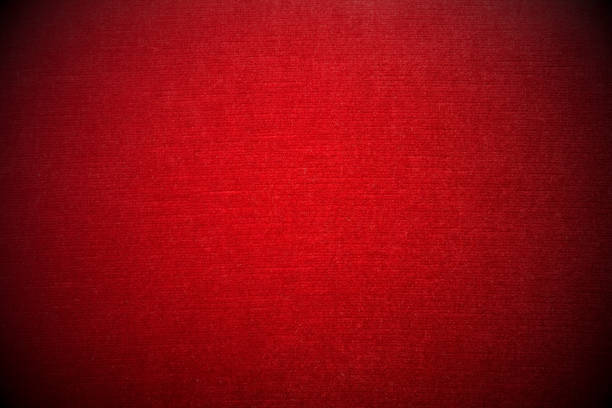 Close-up of red velvet sofa - vignetting effect