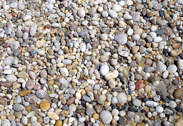 close-up of rocky beach stock photo