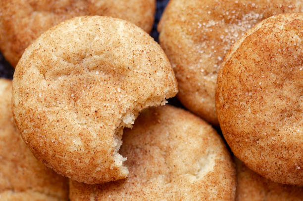 Close-up of snickerdoodle cookies stock photo