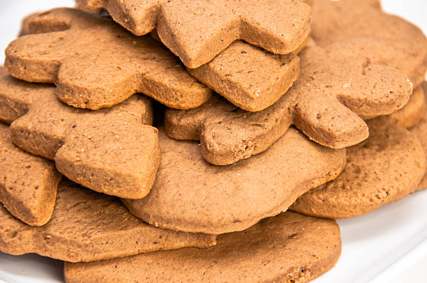 Closeup on homemade gingerbread cookies stock photo